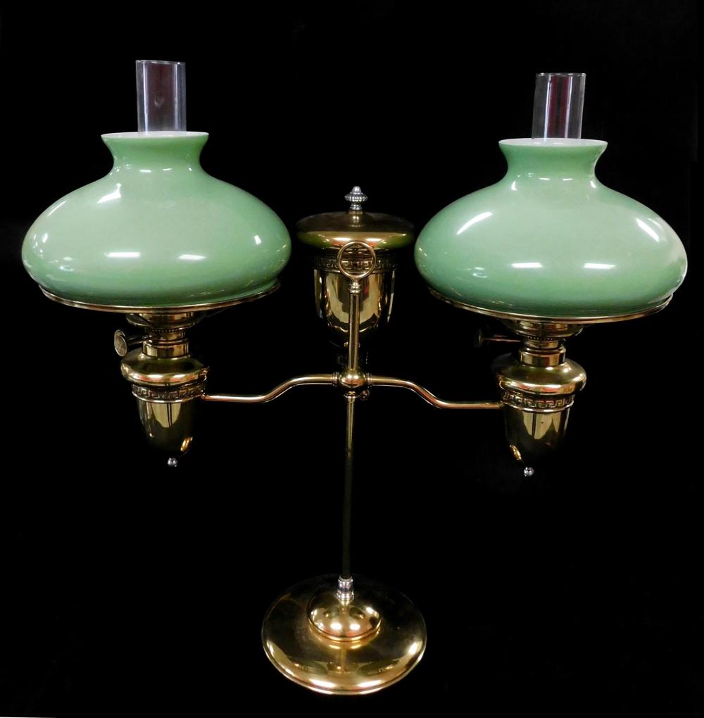 Appraisal: Bradley and Hubbard double light student lamp brass with white