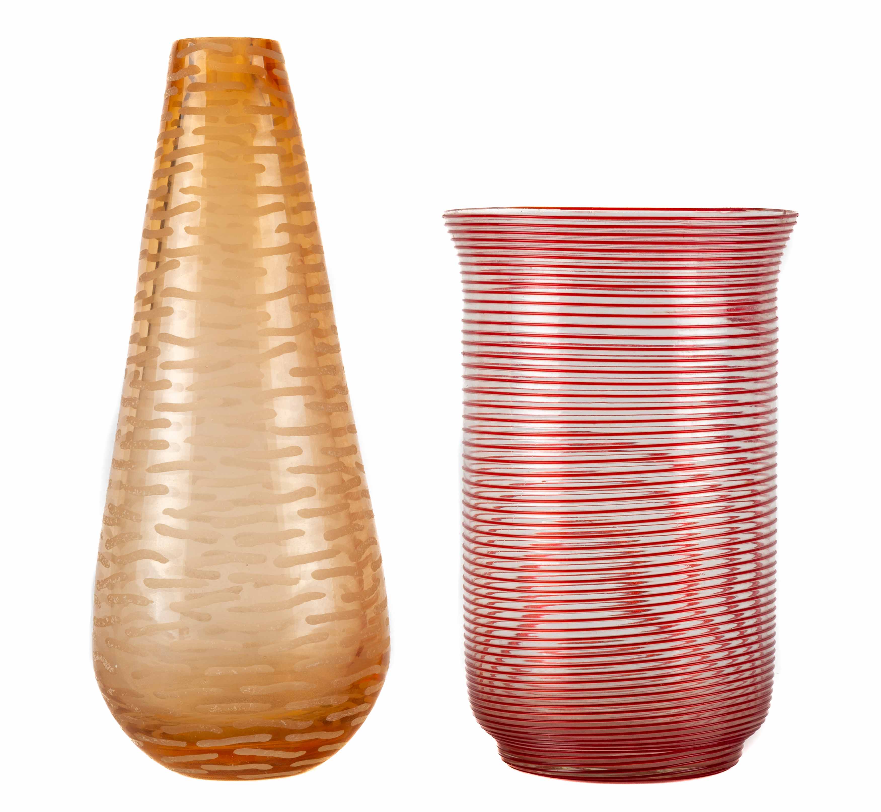 Appraisal: ITALIAN AND STEUBEN ART GLASS VASES Italian and Steuben Art