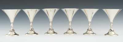 Appraisal: A Set of Six Sterling Silver Danish Style Martini Goblets