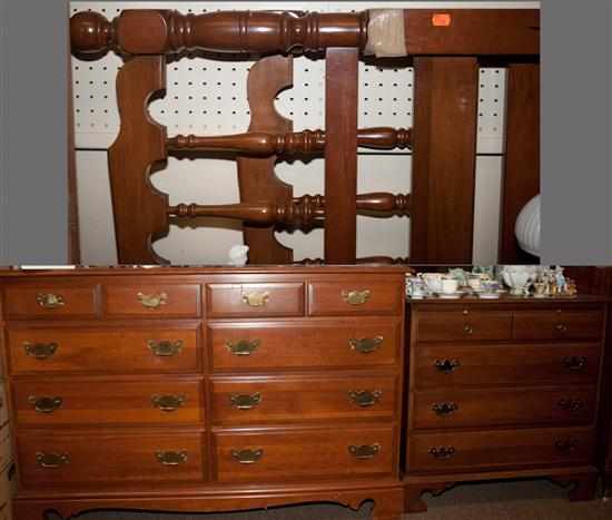 Appraisal: Chippendale style cherrywood chest of drawers similar walnut chest of