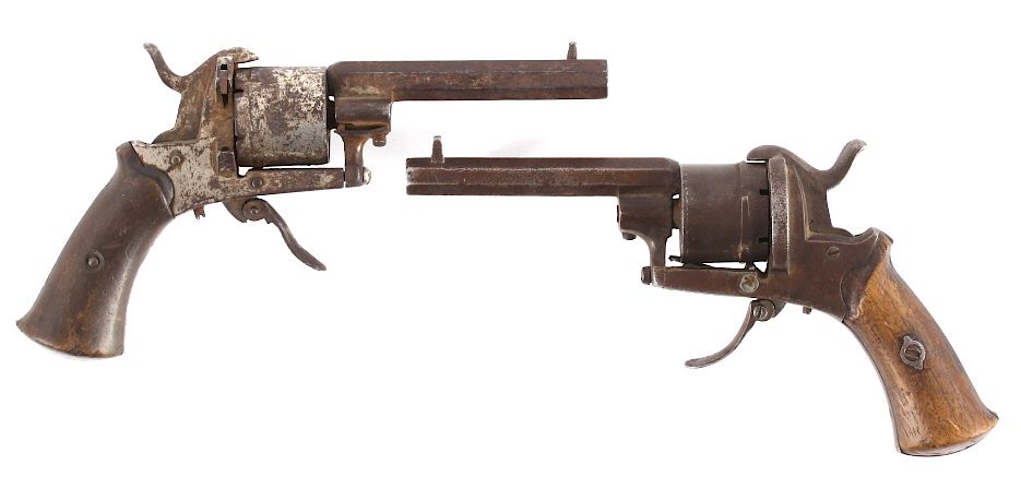 Appraisal: Antique Belgian Pin-Fire Revolvers Offered in this lot for bidding