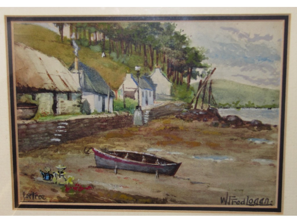 Appraisal: W FRED LOGAN Watercolour 'Portree' signed and entitled