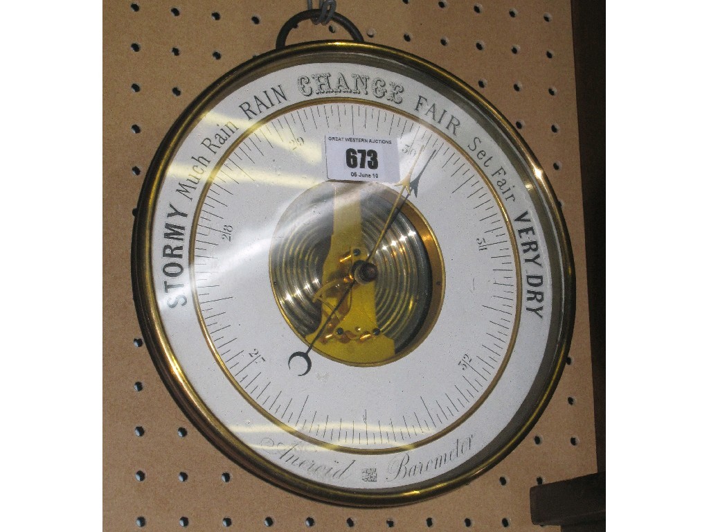 Appraisal: Brass cased barometer