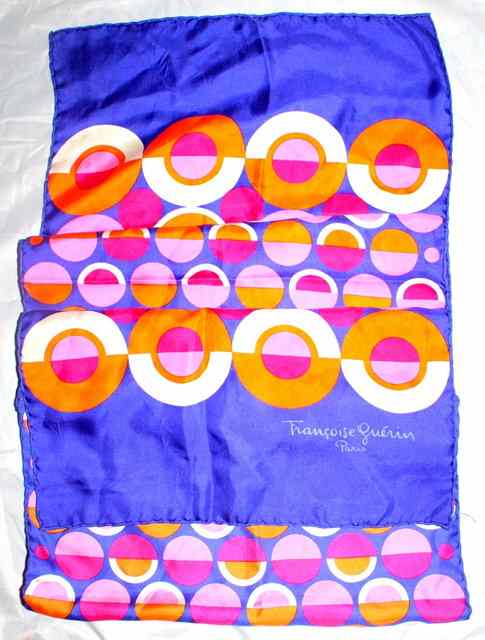 Appraisal: A s 'FRANCOISE QUERIN' SILK SCARF pink and orange circle