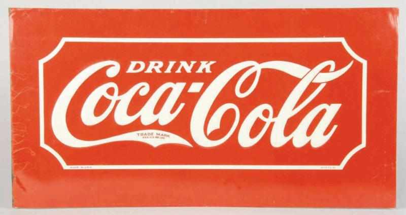 Appraisal: Embossed Tin Coca-Cola Cooler Panel Sign Description s Clean bright