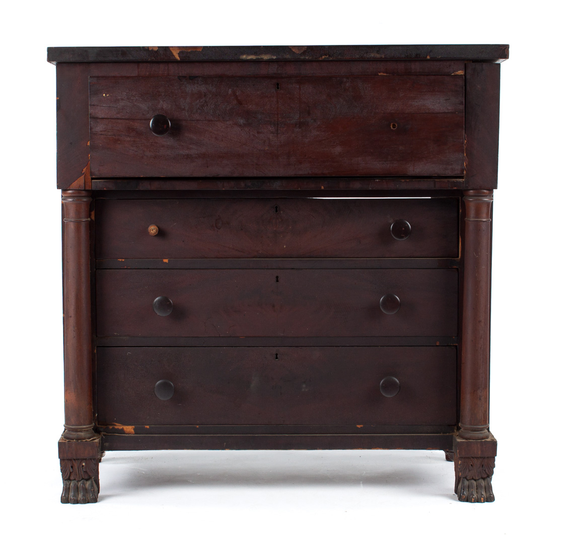 Appraisal: American Classical mahogany butler's desk circa top drawer opens to