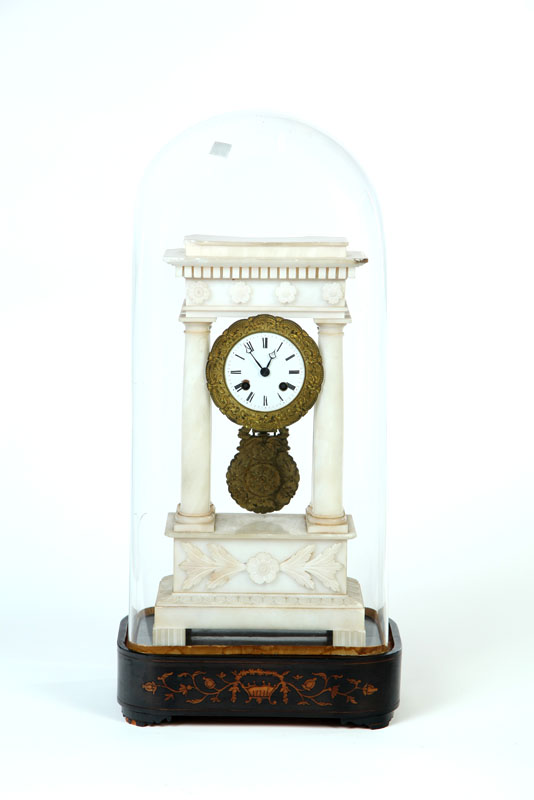 Appraisal: MANTEL CLOCK Probably France early th century alabaster Classical style