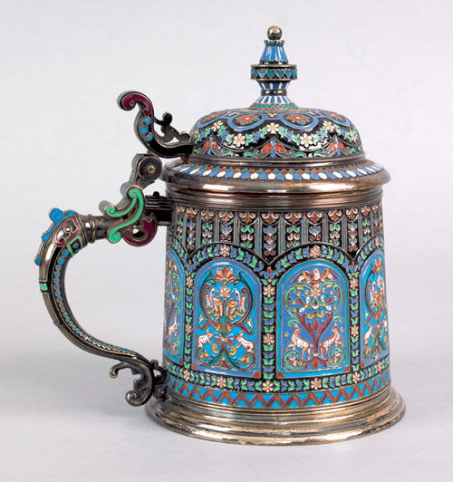 Appraisal: Russian silver and enamel tankard ca bearing the maker's mark