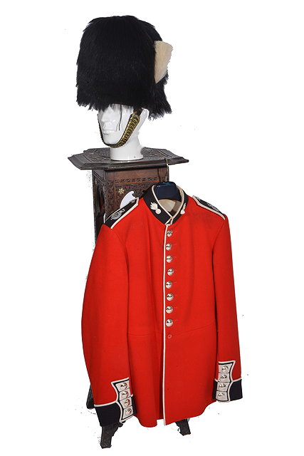 Appraisal: A GRENADIER GUARDS UNIFORM consisting of a bear skin a