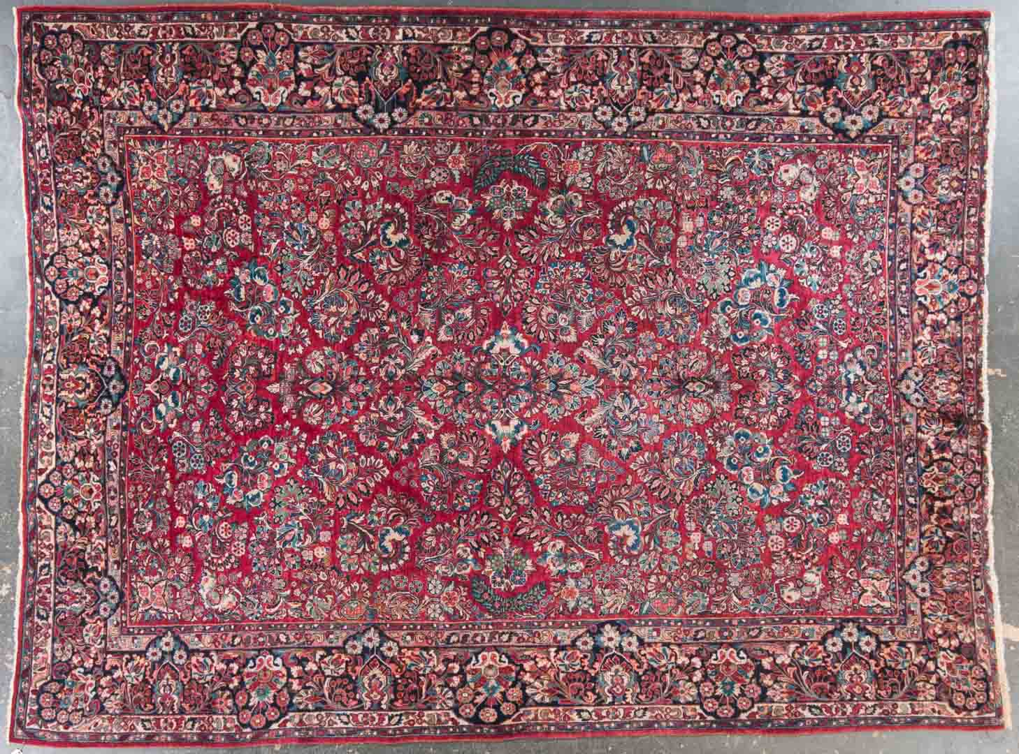 Appraisal: Semi-antique Sarouk carpet approx x Persia circa Condition Slight end