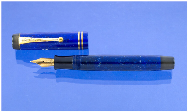 Appraisal: Parker Duofold Streamline Junior Fountain Pen in Lapis blue button