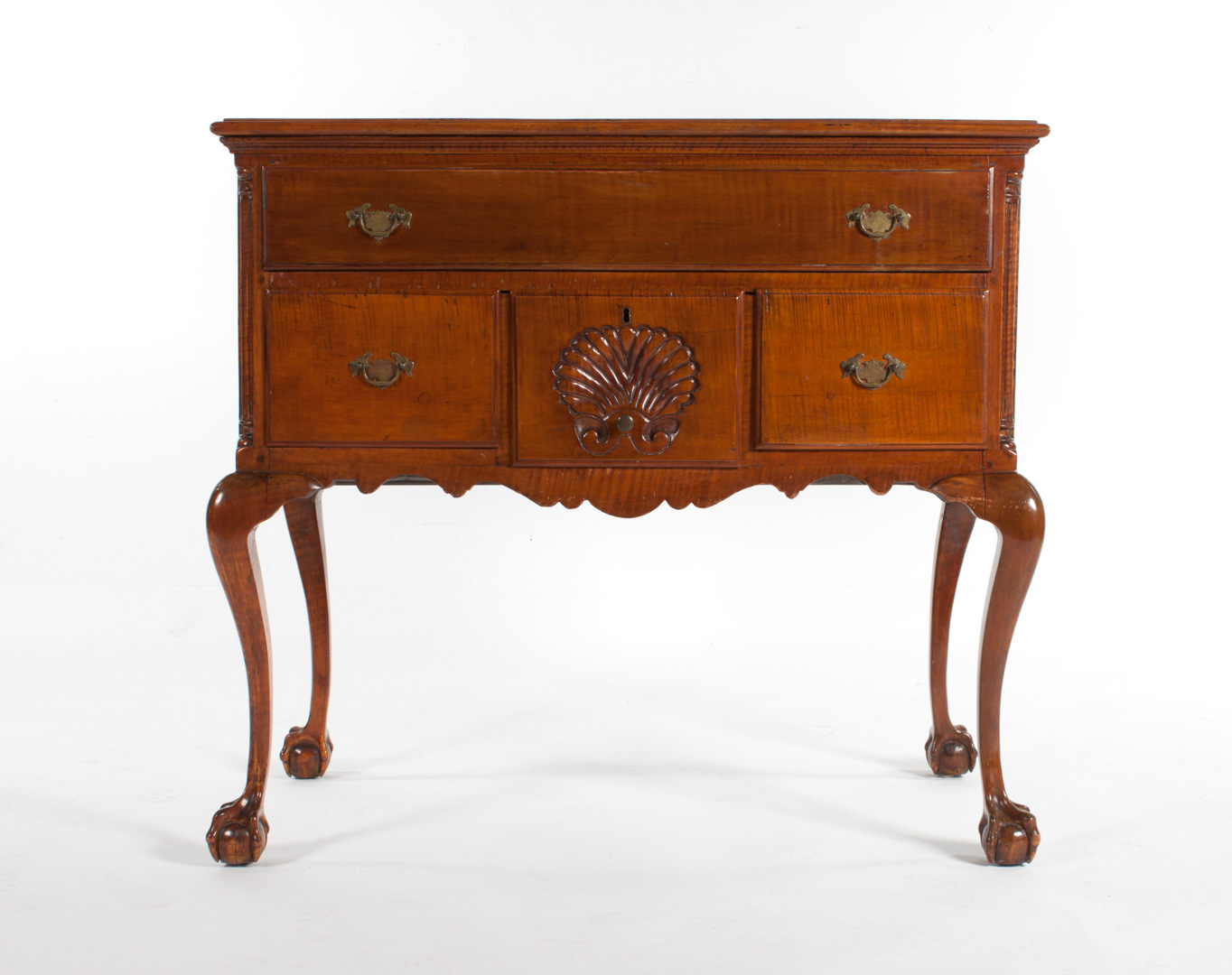 Appraisal: American Chippendale tiger cherry lowboy circa attributed to the Chapin