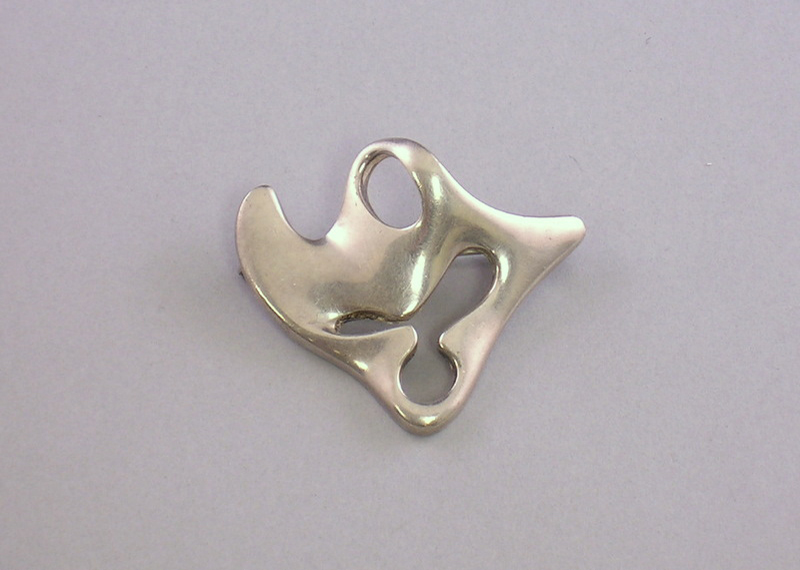 Appraisal: Georg Jensen Sterling Silver Abstract Brooch wd in total dwt