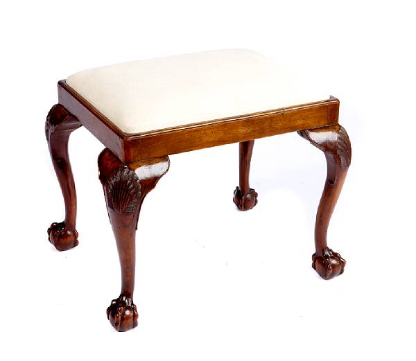 Appraisal: A George II mahogany stool restorations height in width in