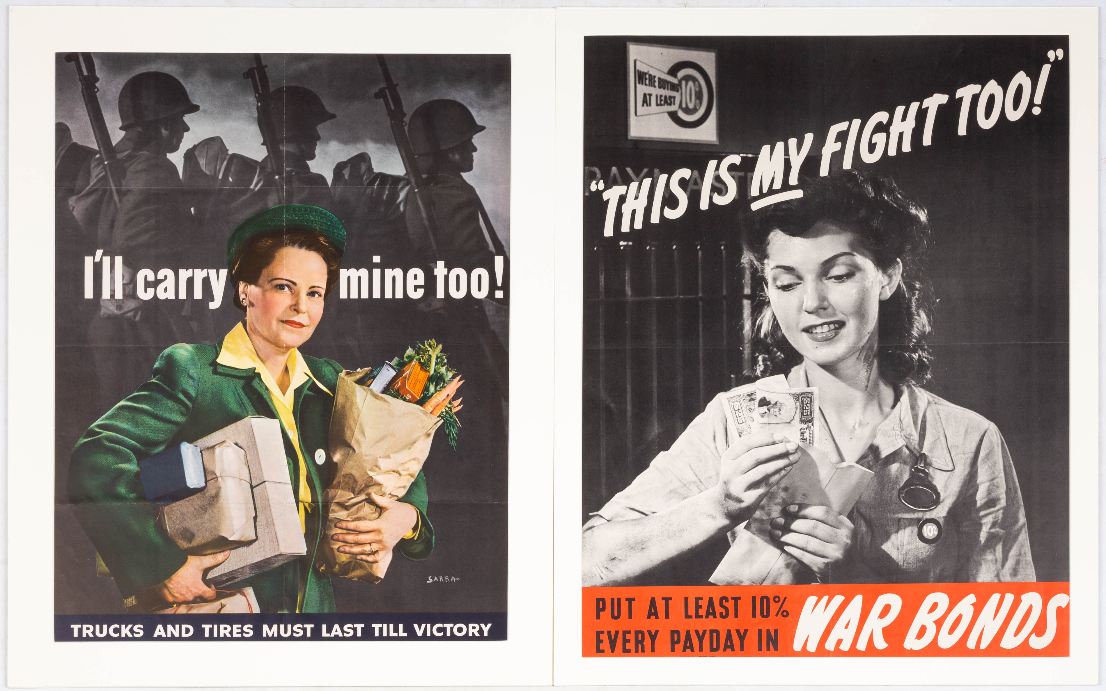 Appraisal: WWII WOMEN THEMED WAR POSTERS WWII Women Themed War Posters