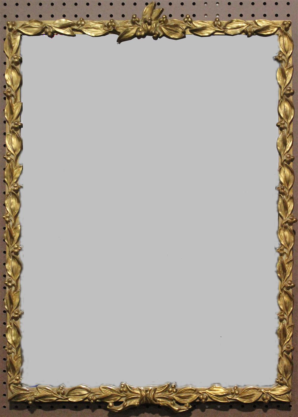 Appraisal: CARVERS' GUILD OF MASSACHUSETTS DECORATIVE GOLD LEAF MIRROR vertical rectangular