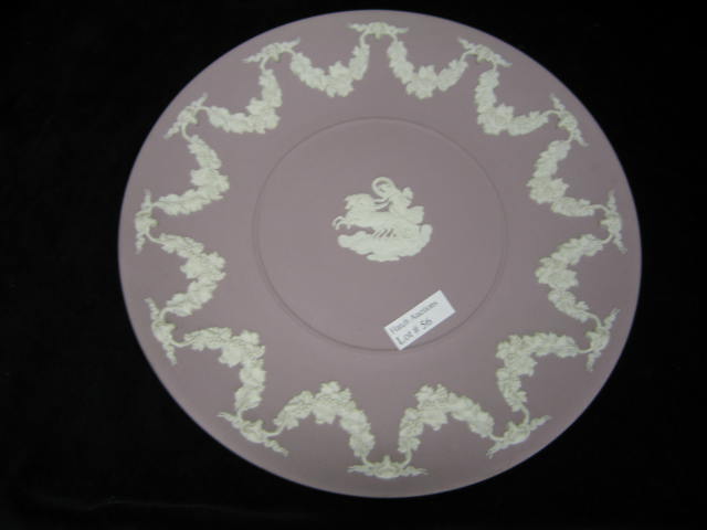 Appraisal: Wedgwood Lilac Jasperware Plate maiden chariot surrounded by grape vine