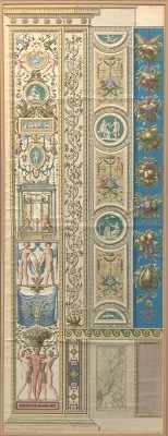 Appraisal: A Hand Colored Architectural Detail Engraving by Giovanni Ottaviani Beautifully