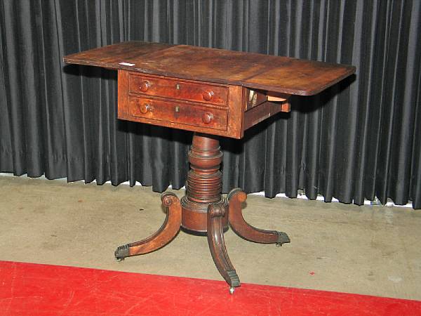 Appraisal: A Classical mahogany work table first quarter th century height