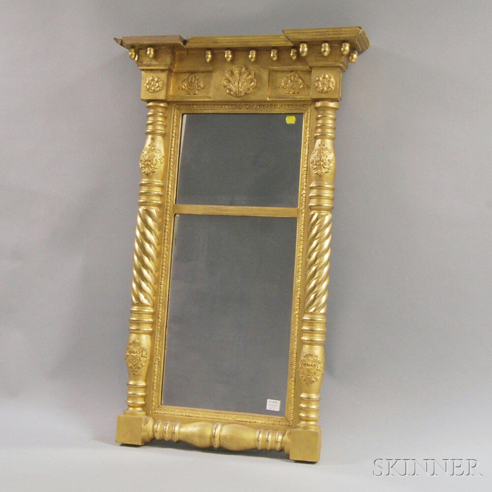 Appraisal: Classical Gilt Split-baluster Mirror America early th century the blocked