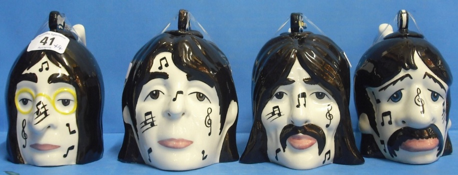 Appraisal: Set Of Four Lorna Bailey Beatles Teapots with unusual Decorated