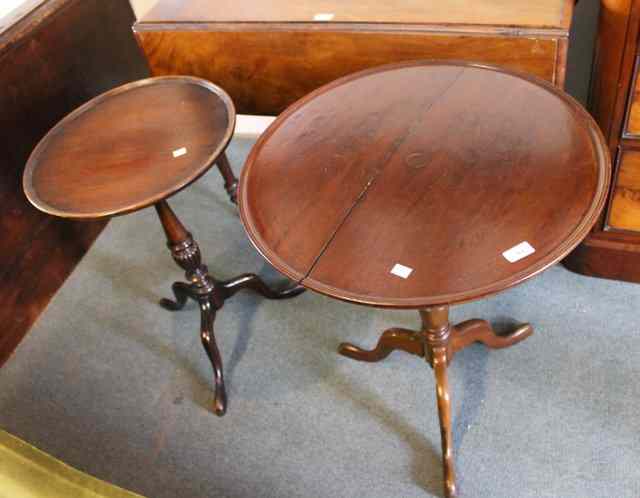 Appraisal: A TH CENTURY MAHOGANY TRIPOD TABLE with circular top with