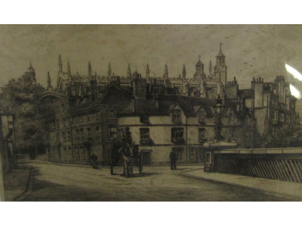 Appraisal: Framed print of Eton College from Barnes Bridge