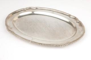 Appraisal: A George IV sterling silver serving platter London with maker's