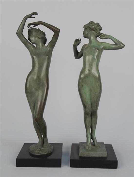 Appraisal: EMIL FUCHS American - DAWN and LAZY two bronzes Dawn