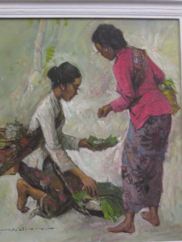 Appraisal: Hasjim Oil Selling Rice Laos Women image area x