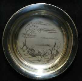 Appraisal: Russell Drysdale - Western Landscape sterling silver plate signed and