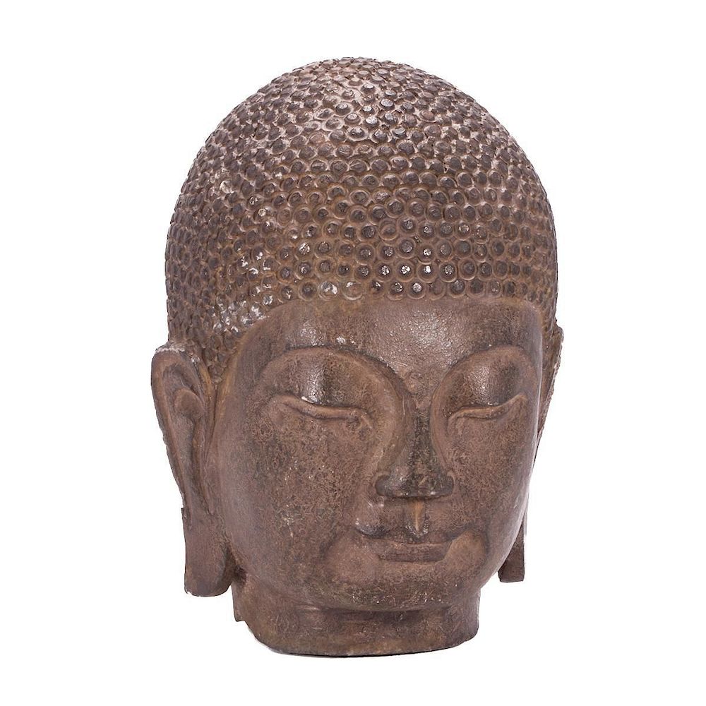 Appraisal: th century Chinese stone Buddha head An unusual solid stone