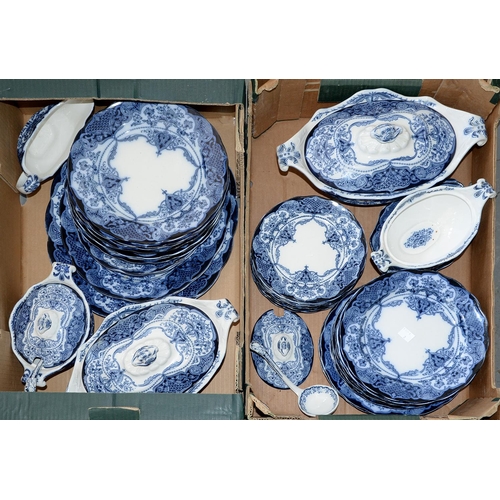 Appraisal: A J H Walton Sons blue printed earthenware Welbeck pattern