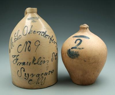 Appraisal: Two salt glazed stoneware jugs one stamped quot Darrow amp