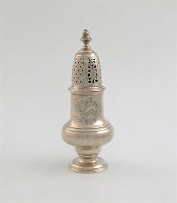 Appraisal: A George II Scottish sugar caster of baluster form with