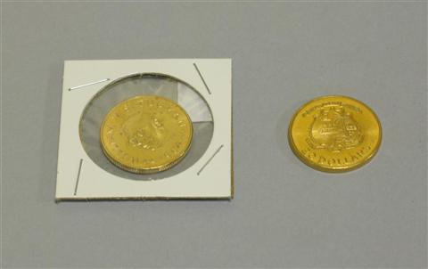 Appraisal: TWO LIBERIAN TWENTY DOLLAR GOLD COINS Two twenty dollar gold