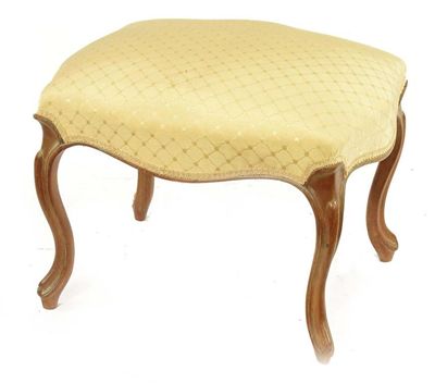 Appraisal: A Victorian walnut stool of serpentine outline the upholstered top