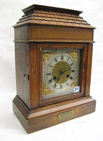 Appraisal: ENGLISH OAK CASED BRACKET CLOCK early th century with spring