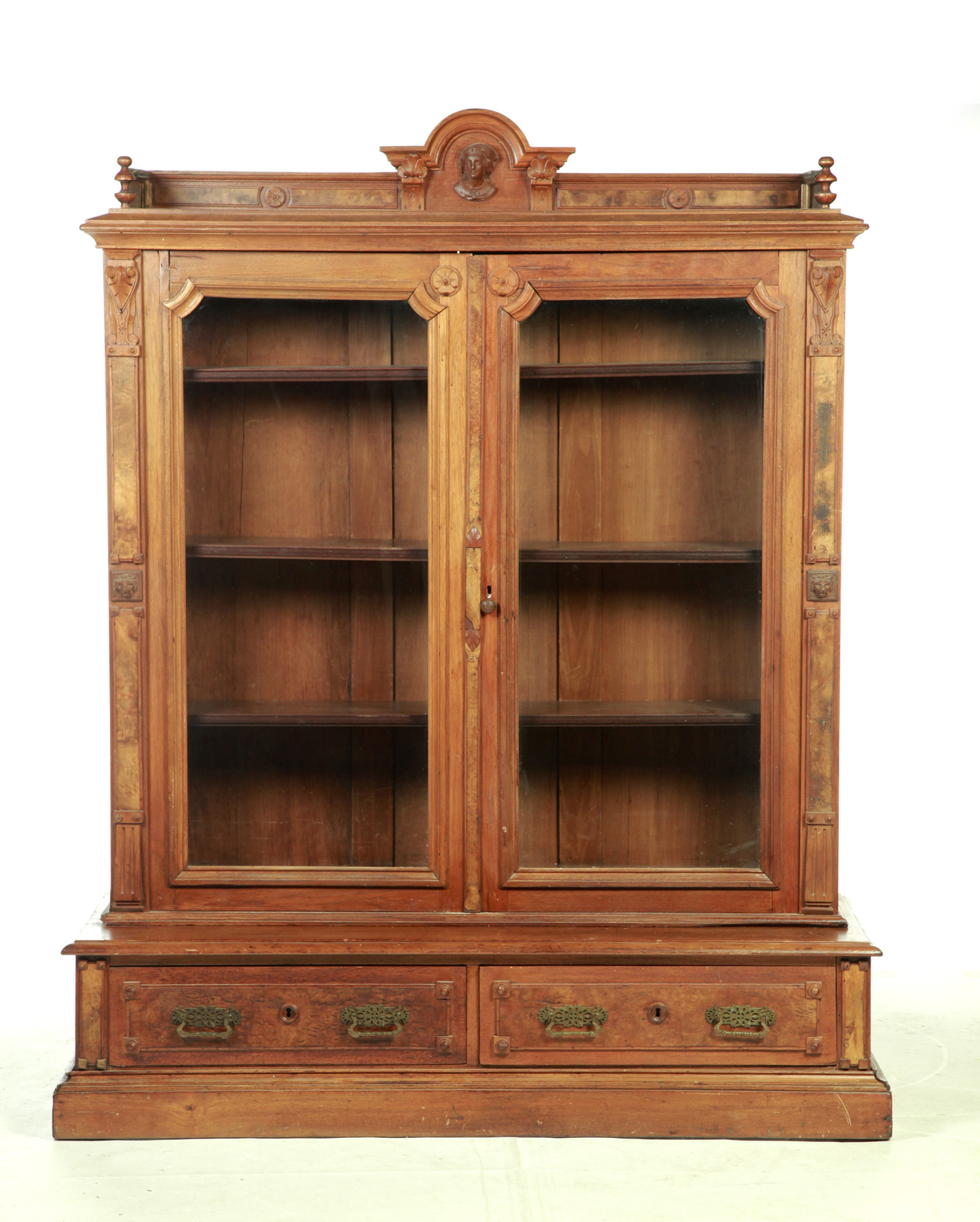 Appraisal: VICTORIAN TWO PIECE BOOKCASE American third quarter th century walnut