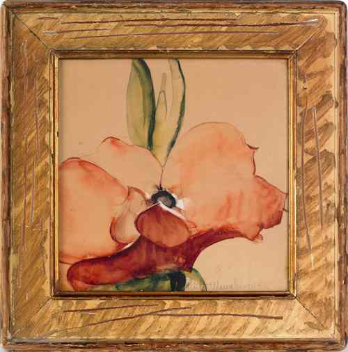 Appraisal: Watercolor of a flower signed LR Ruth x together with