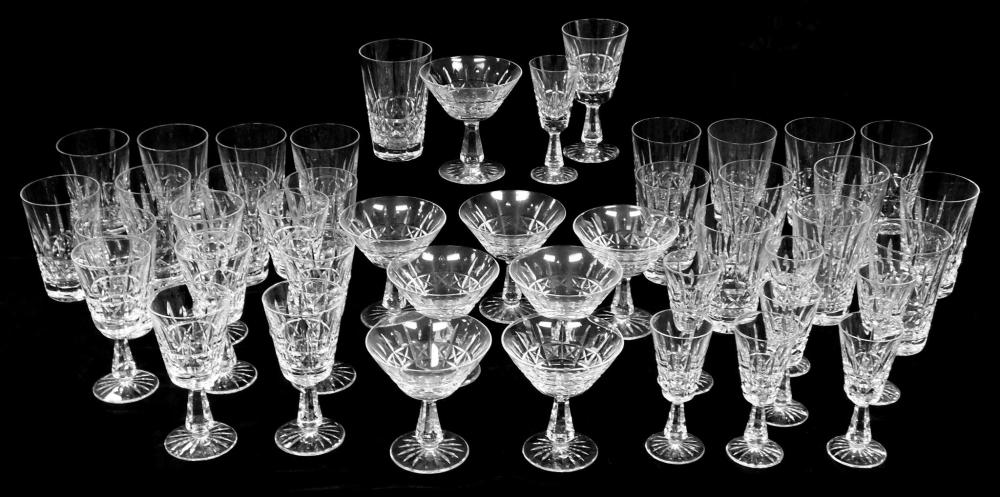 Appraisal: GLASS Waterford Kylemore pattern stemware forty-five pieces all with acid-etch