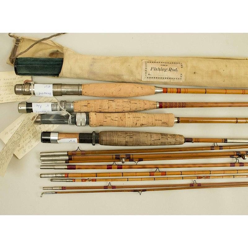 Appraisal: Vintage Split Bamboo Fly Rods Four vintage split bamboo fly