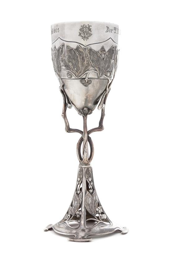 Appraisal: Sale Lot A German Art Nouveau Silver-Plate Prize Cup wmf