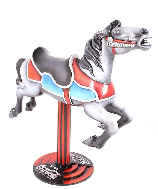 Appraisal: Coca-Cola Cast Aluminum Carousel Horse c Included in this lot