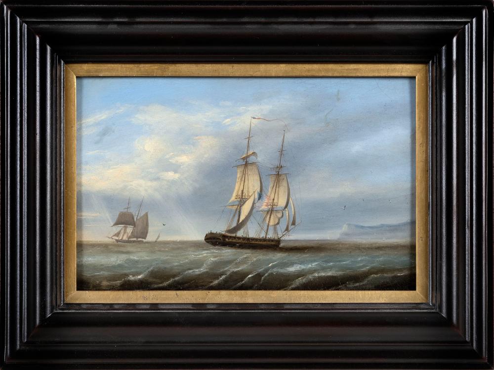 Appraisal: ATTRIBUTED TO LOUIS CHARLES VERBOECKHOVEN BELGIUM - AN AMERICAN FRIGATE