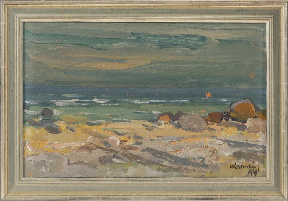 Appraisal: AMERICAN SCHOOL TH CENTURY COASTAL LANDSCAPE OIL ON BOARD X