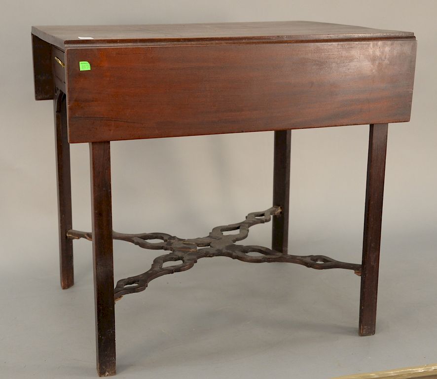 Appraisal: Chippendale mahogany drop leaf Pembroke table set on squared legs