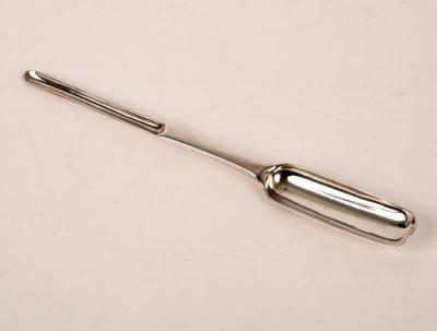 Appraisal: A George II silver marrow scoop Richard Gosling London cm