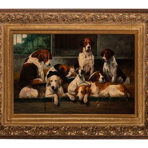 Appraisal: Jim Huff American th st Century Portrait of Hounds oil