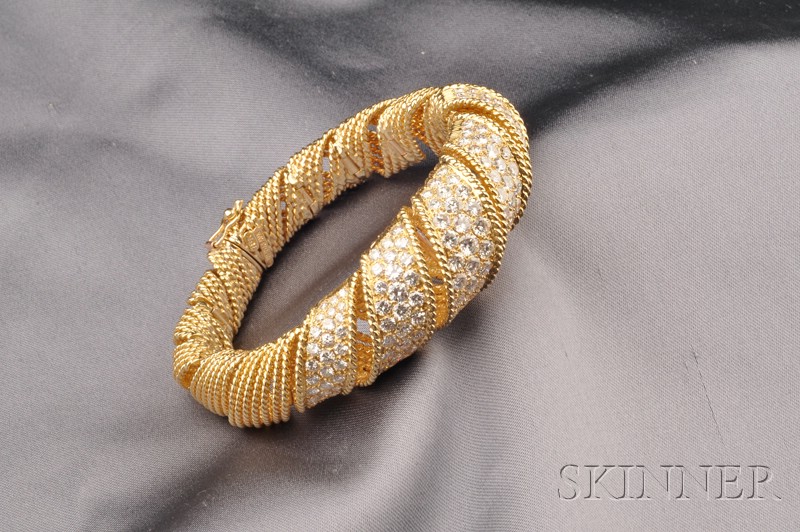 Appraisal: kt Gold and Diamond Bracelet Sterle Montreaux designed as a